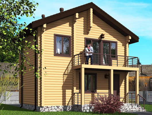 Планировка трехкомнатного двухэтажного деревянного дома