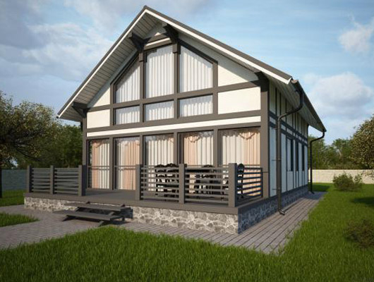 Проект двухэтажного деревянного дома 150м2