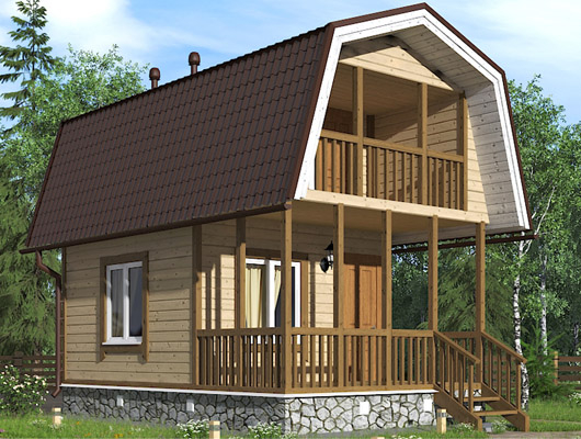 Проект двухэтажного деревянного дачного дома