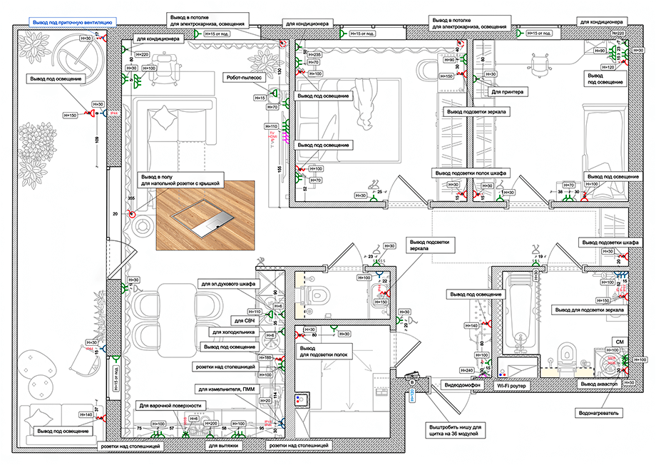 План розеток