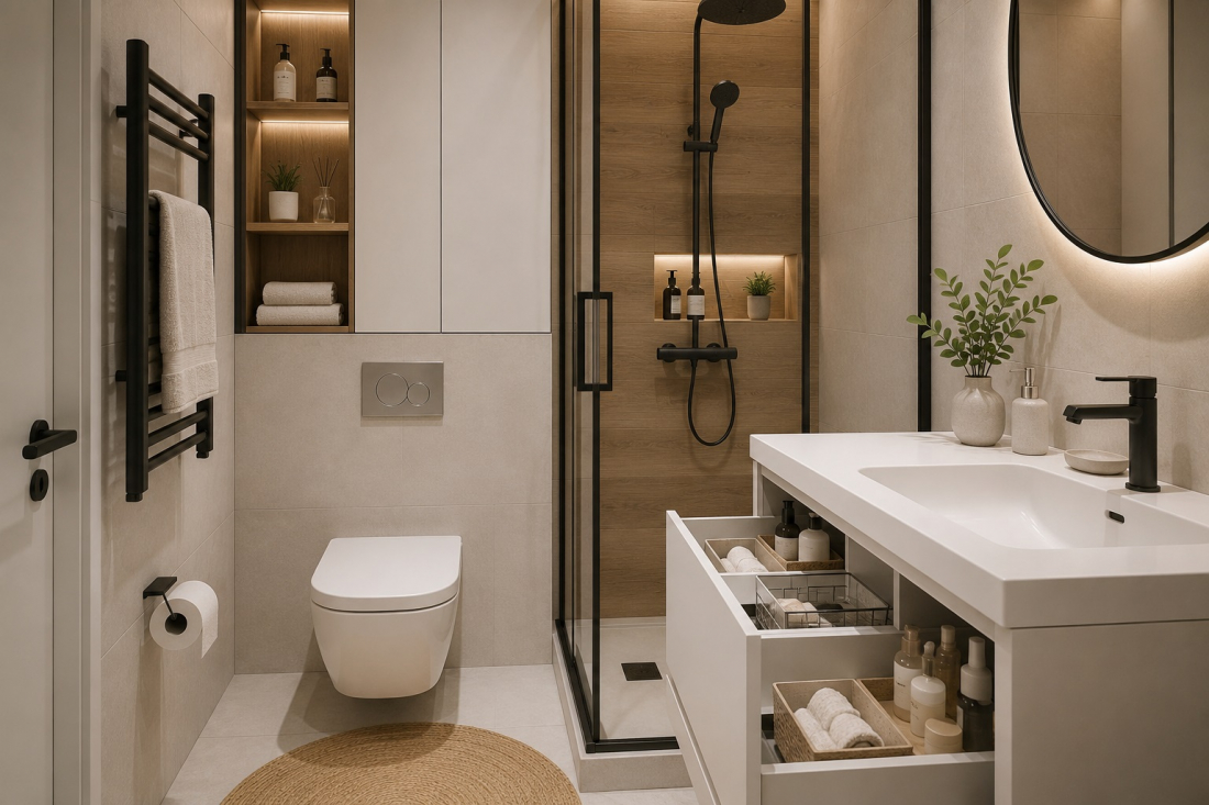 Как организовать хранение в маленьком санузле: рабочие решения