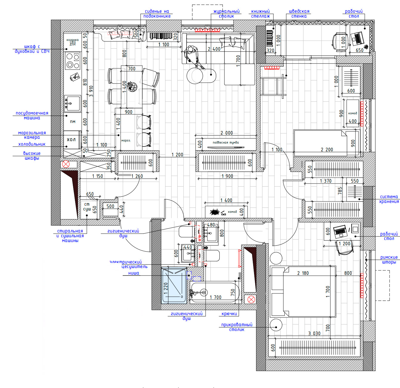 Технический дизайн-проект квартиры за 890р/м2 от студии RemPlanner